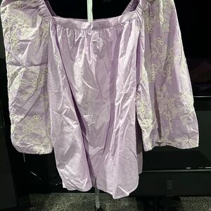 Cato new with tags 26/28 Lavender Floral Embroidered puff sleeve top